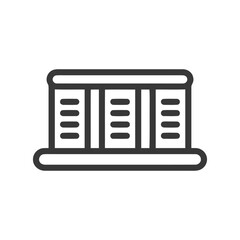 Poster - Minimalist Server Rack Icon: Data Storage and Network Infrastructure Symbol