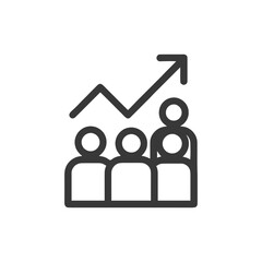 Poster - Team Growth Icon: Upward Trend with People Silhouette