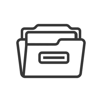 Minimalist Folder Icon: Clean Line Art for Data Storage