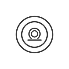 Poster - Minimalist Line Art: Webcam Icon with Circular Design and Base