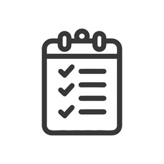 Poster - Minimalist Checklist Icon with Checkmarks and Lines on White Background
