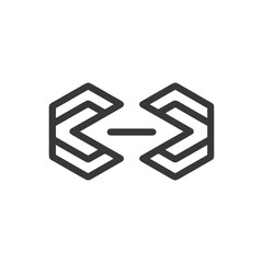 Poster - Abstract Hexagon Connection: Minimalist Graphic Symbol with Arrow