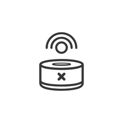 Poster - Minimalist Smart Speaker Icon with Wireless Signal and Mute Symbol