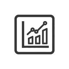 Poster - Ascending Bar Graph Icon with Line Chart in Rounded Square Frame