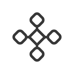 Poster - Minimalist Dark Gray Diamond Shape Icon on White Background