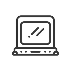 Poster - Retro Computer Icon: Vintage Technology with Screen Reflections