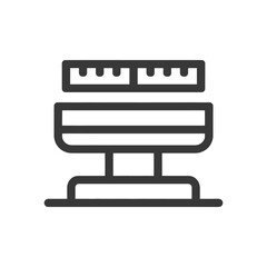 Poster - Minimalist Icon of a Balance Scale with Precise Measurement Markings