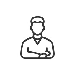 Poster - Confident Man Icon with Arms Crossed, Minimalist Design