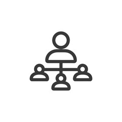 Poster - Hierarchical Structure: Organization Chart Icon in Bold Outline Style