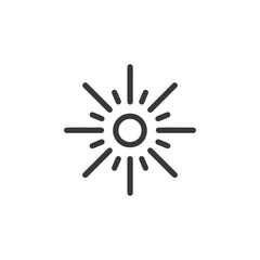 Poster - Minimalist Sun Icon with Radiating Rays on White Background