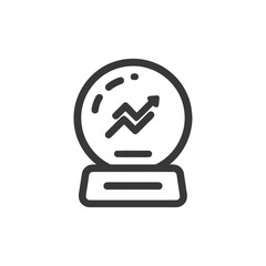 Poster - Crystal Ball with Upward Arrow: Predicting Financial Growth Icon