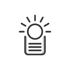 Poster - Minimalist Sun Icon Above Horizontal Lines, Simple Graphic Design