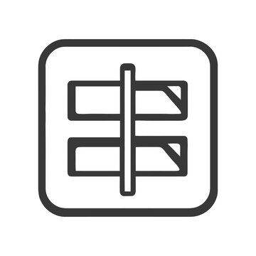 Centered Text Alignment Icon in Rounded Square Frame, Simple Design