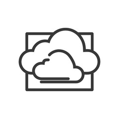 Poster - Minimalist Cloud Icon with Square Frame, Weather Symbol