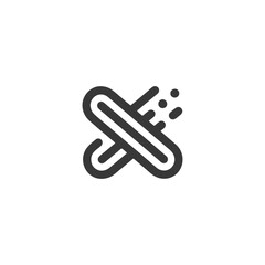 Poster - Intertwined Rounded Rectangles with Motion Dots, Minimalist Icon Design