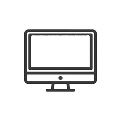 Poster - Minimalist Computer Monitor Icon with Sleek Design and Rounded Edges