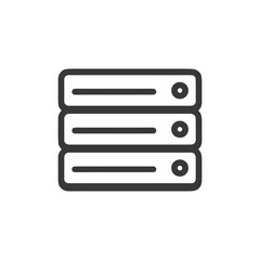 Poster - Stacked Server Icon: Data Storage, Network Infrastructure, and Computing Technology