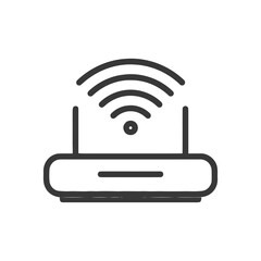 Poster - Minimalist Router Icon: Clean Line Art for Wireless Connectivity