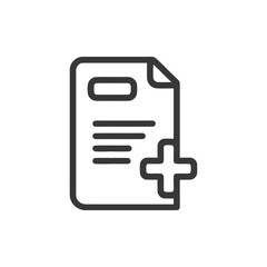 Poster - Add Document Icon: Simple Line Art for File Creation and Management
