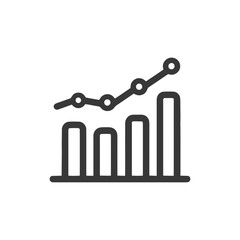 Poster - Ascending Bar and Line Graph Icon: Business Growth and Financial Success