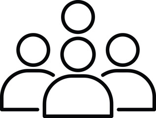Poster - Outline Group of People with Elevated Leader Icon - AI Generative
