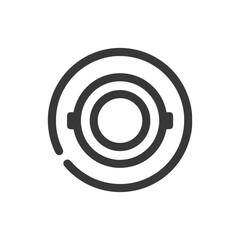 Poster - Concentric Circles: Minimalist Black and White Geometric Design with Connected Lines