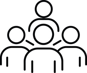 Poster - Outline Team / Group of People Icon - AI Generative
