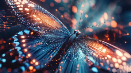 Poster - A close-up shot of a butterfly perched on a softly focused background