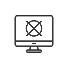 Poster - No Tumble Dry Symbol on Computer Screen: Laundry Care Icon