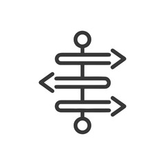 Poster - Decision Path Icon: Complex Choice with Arrows and Circles