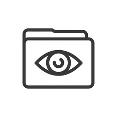 Poster - Eye Icon on Folder: Data Surveillance, Privacy Concept, Outline Style