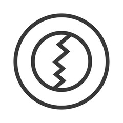 Poster - Abstract Circular Icon with Zigzag Line, Minimalist Design, Dark Gray on White