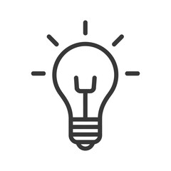 Poster - Minimalist Light Bulb Icon: Idea Generation and Innovation Symbol