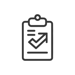 Poster - Clipboard with Upward Arrow: Business Growth Icon in Dark Gray