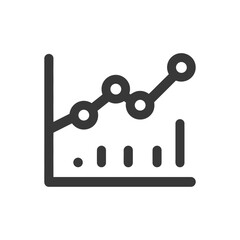 Poster - Ascending Graph Icon: Business Growth and Data Visualization in Dark Gray