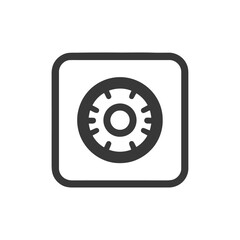 Poster - secure vault icon: minimalist design with rounded square frame
