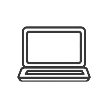 Minimalist Laptop Icon: Clean, Modern Design on White Background