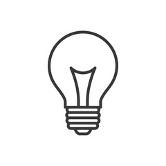 Poster - Minimalist Light Bulb Icon: Simple Black Outline on White Background