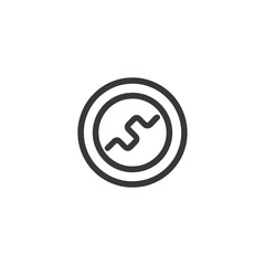 Poster - Minimalist Icon: Double Circle with Zigzag Line, Modern Design
