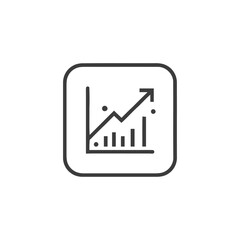 Poster - Ascending Graph Icon: Business Growth and Positive Trend in Minimalist Design
