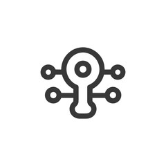 Poster - Connected Search: Minimalist Icon of Data Network Analysis