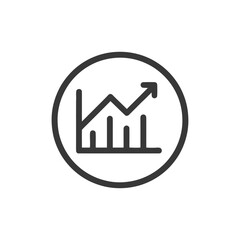 Poster - Rising Graph Icon in Circle: Business Growth and Success Symbol