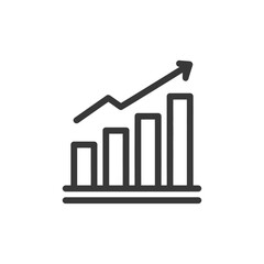 Poster - Ascending Bar Graph with Arrow: Business Growth Icon