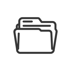 Poster - Minimalist Folder Icon with Documents, Clean Design, Modern Style