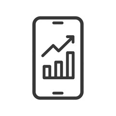 Poster - Mobile Growth Chart: Upward Trend on Smartphone Screen Icon