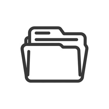 Minimalist Folder Icon with Documents, Clean Design, Modern Style