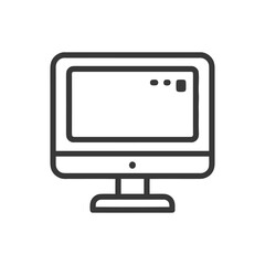 Poster - Minimalist Computer Icon: Modern Desktop Monitor with Rounded Edges and Clean Lines
