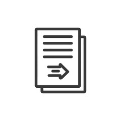 Poster - Send Document Icon: Two Papers with Arrow Symbol, Minimalist Design