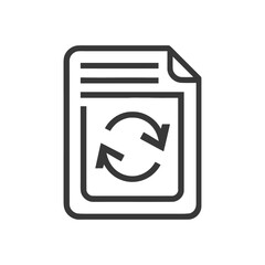Poster - Minimalist File Refresh Icon: Document with Circular Arrows Symbol