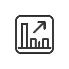 Poster - Ascending Bar Graph Icon with Arrow, Business Growth Symbol, Minimalist Design